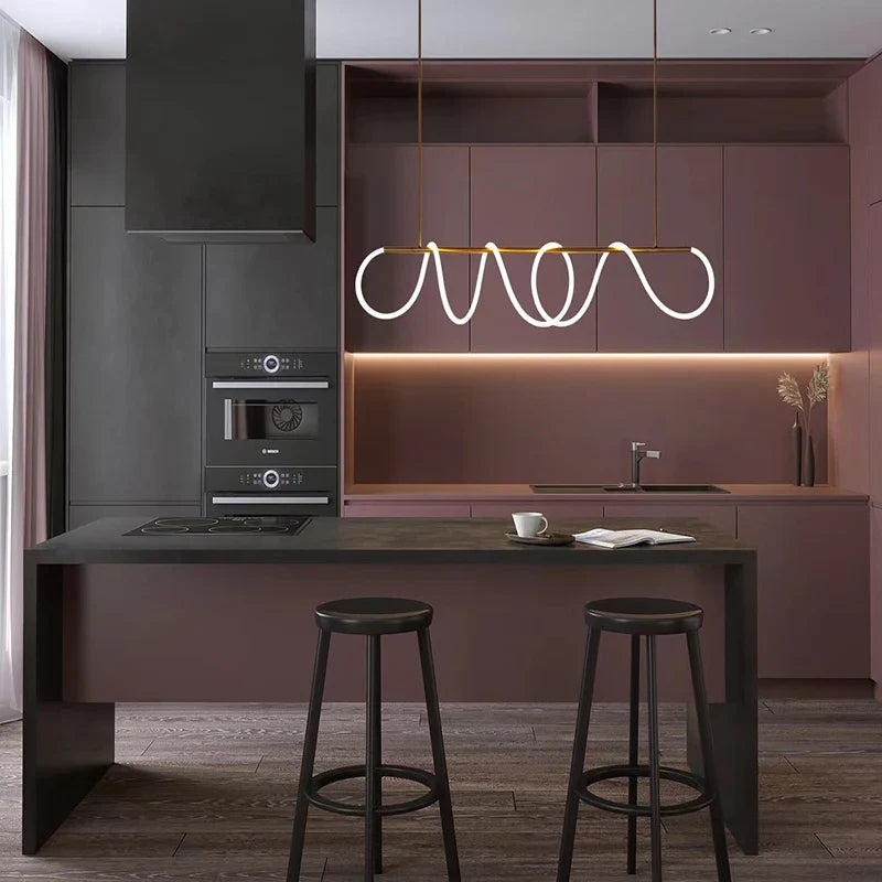 Linear LED Pendant Light Bar – Modern Hanging Fixture for Dining Room & Kitchen | Thomler