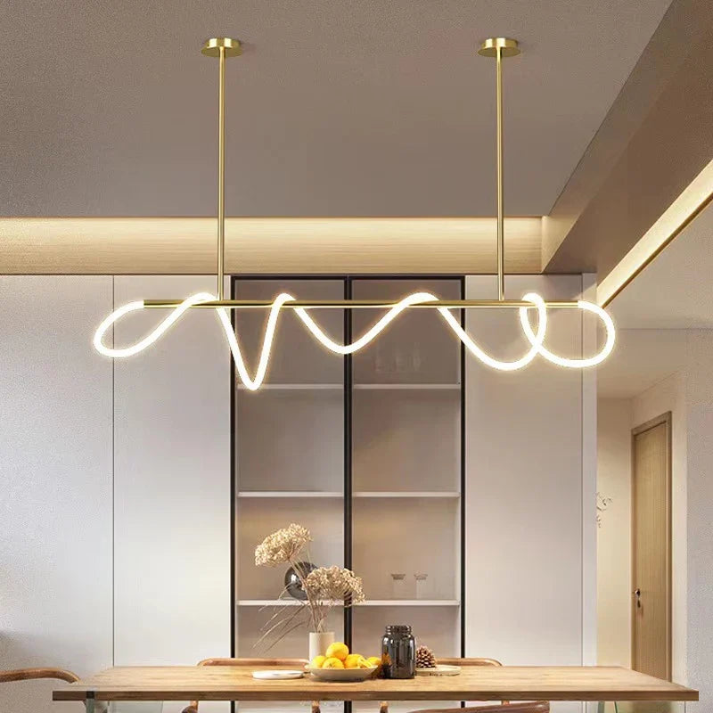 Linear LED Pendant Light Bar – Modern Hanging Fixture for Dining Room & Kitchen | Thomler