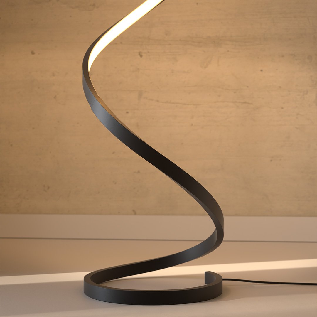 Floor Lamp Aluminium Spiral 133.0 cm White Dimmable Bedroom Reading Modern LED Standing Light | Thomler