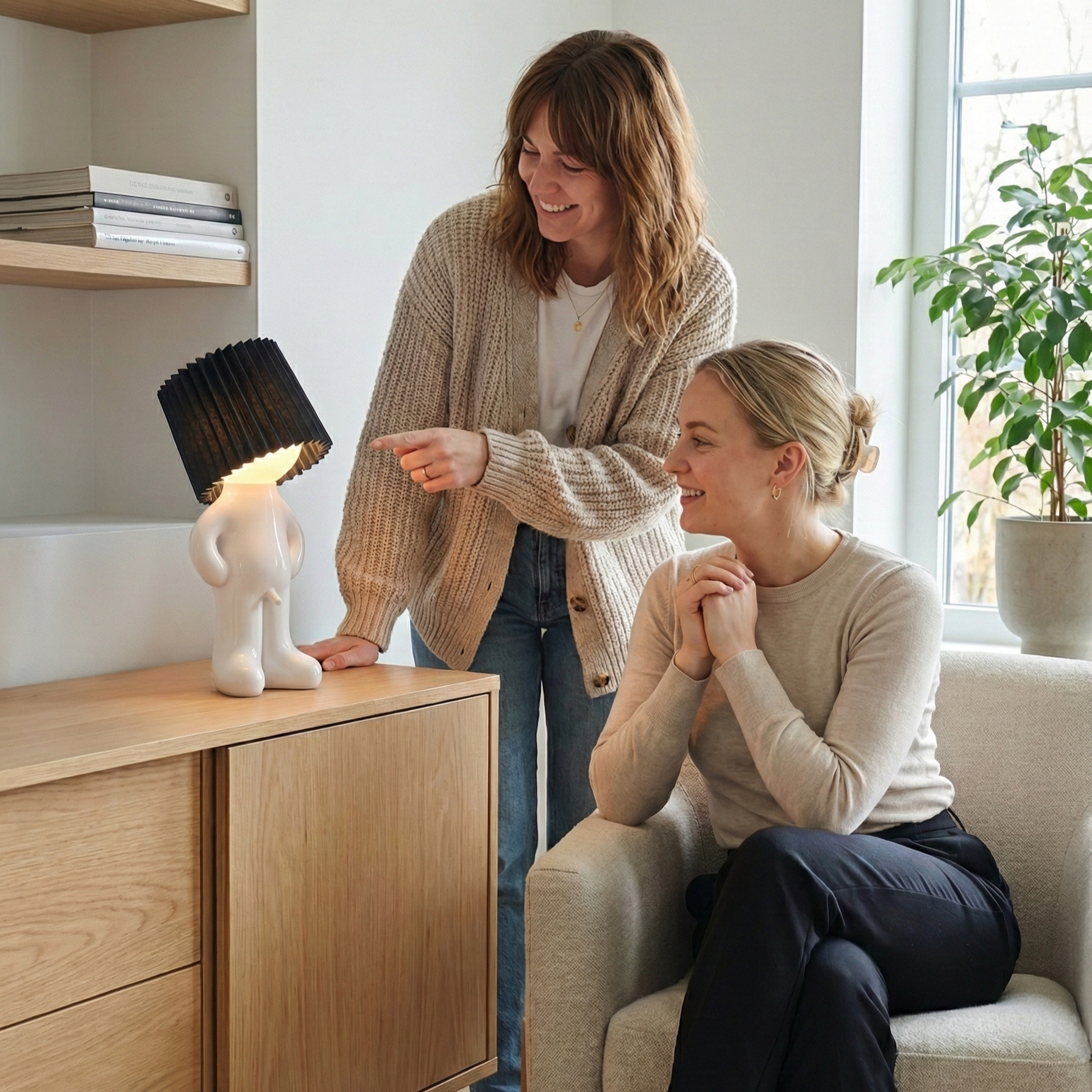 Cordless Dimmable Desk Lamp with Rechargeable Battery – Fun Novelty Design LED Light for Home Office Bedroom Living Room | USB-C Portable | Thomler