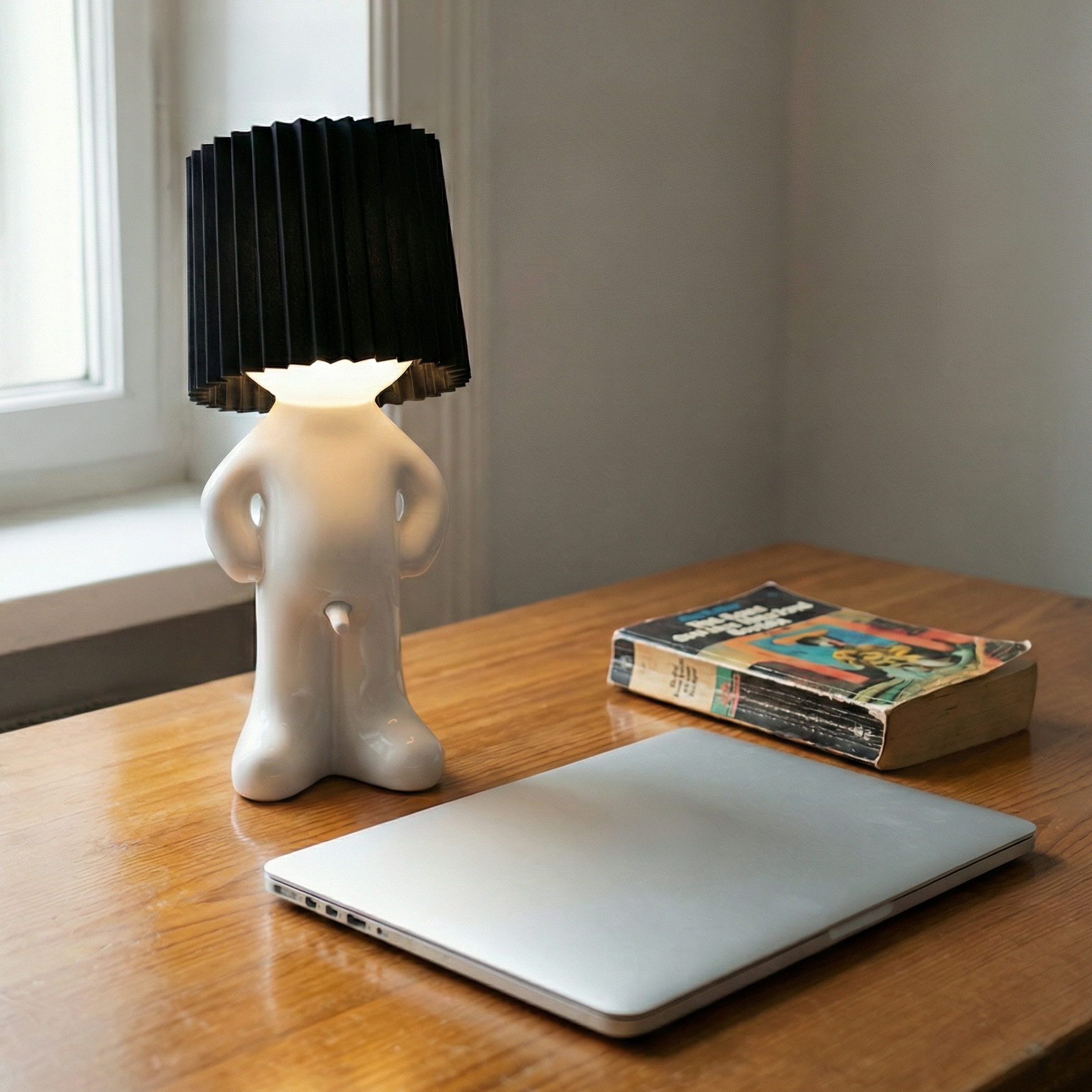 Cordless Dimmable Desk Lamp with Rechargeable Battery – Fun Novelty Design LED Light for Home Office Bedroom Living Room | USB-C Portable | Thomler