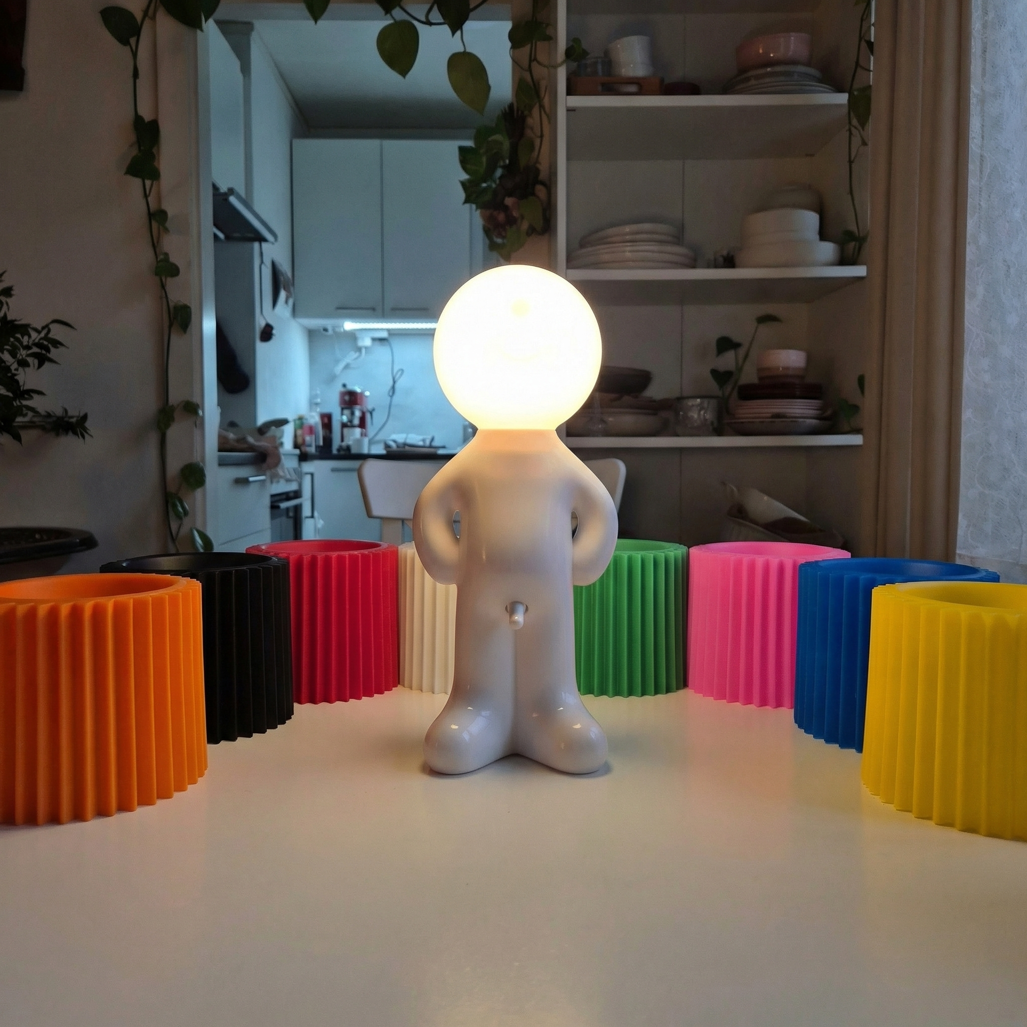 Cordless Dimmable Desk Lamp with Rechargeable Battery – Fun Novelty Design LED Light for Home Office Bedroom Living Room | USB-C Portable | Thomler