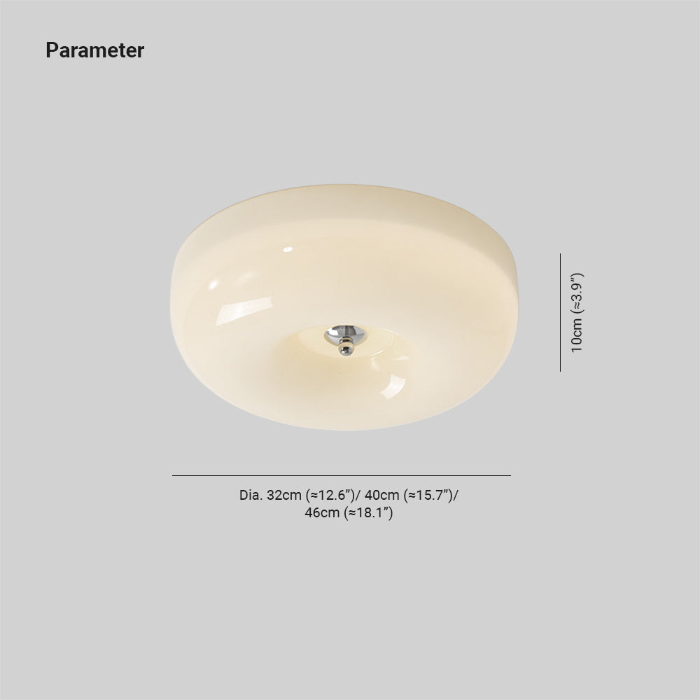 Glass Flush Mount LED Fixture – Dimmable 3-Tone Ambient Illumination for Bedrooms & Hallways | Thomler