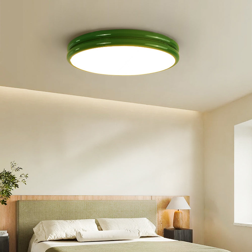 Contemporary Metal Acrylic Flush Mount Light with Dual-Layer Diffuser for Bedroom & Living Room | Thomler