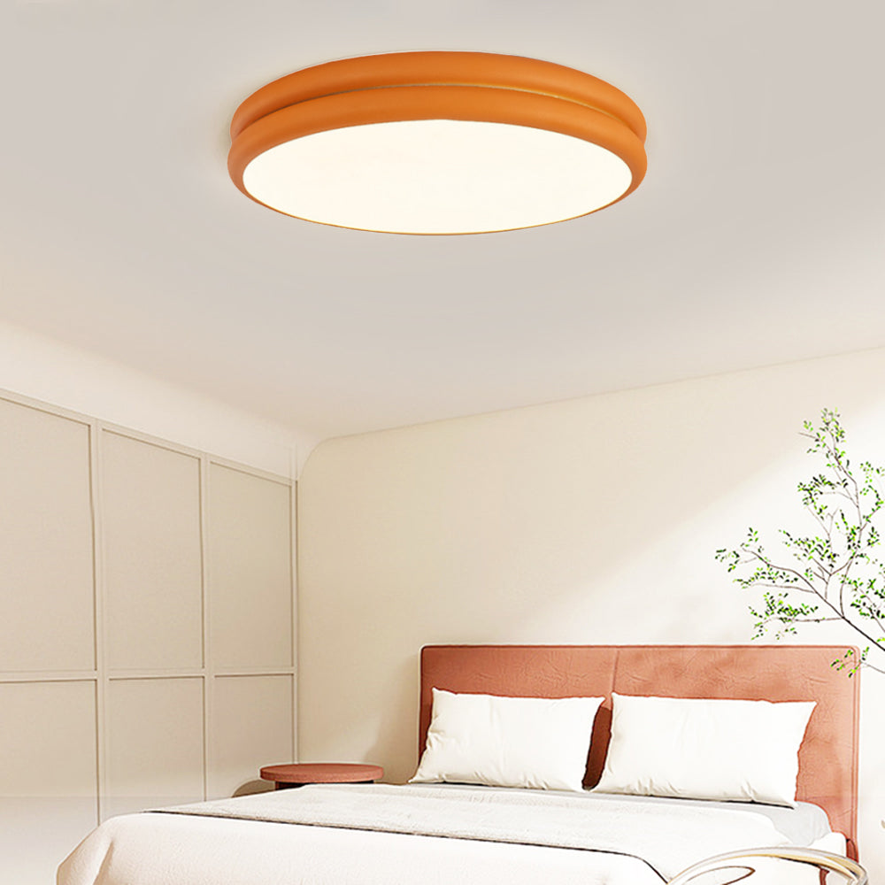 Contemporary Metal Acrylic Flush Mount Light with Dual-Layer Diffuser for Bedroom & Living Room | Thomler