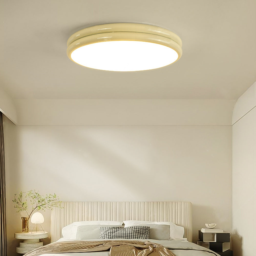 Contemporary Metal Acrylic Flush Mount Light with Dual-Layer Diffuser for Bedroom & Living Room | Thomler