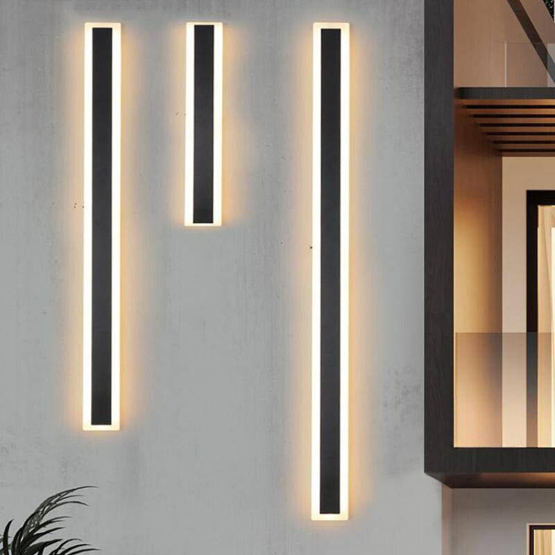 Outdoor LED Wall Sconce Modern Black Aluminum Linear Light for Patio Garden Entry Waterproof IP65 Rated Indoor Outdoor Wall Mount Fixture | Thomler