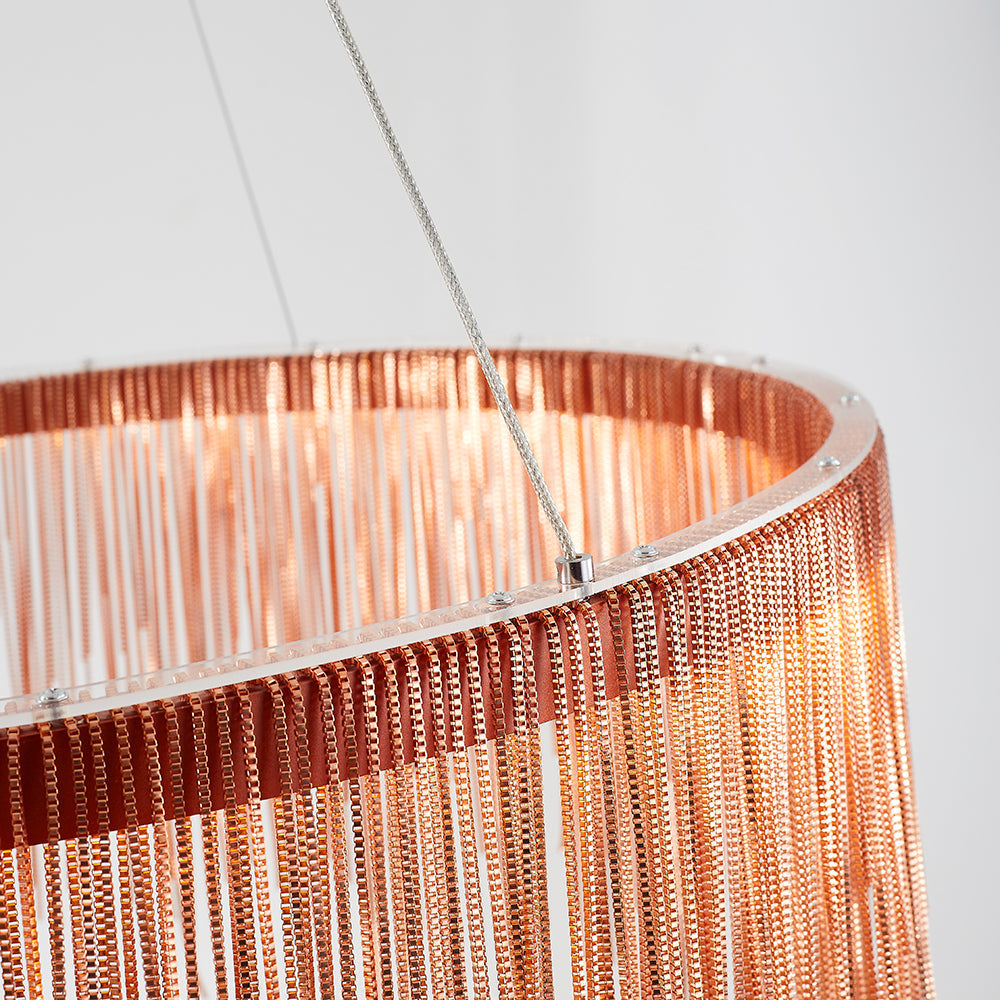 Waterfall Chain LED Chandelier Modern Metal Statement Light for Dining Room & Bedroom | Thomler