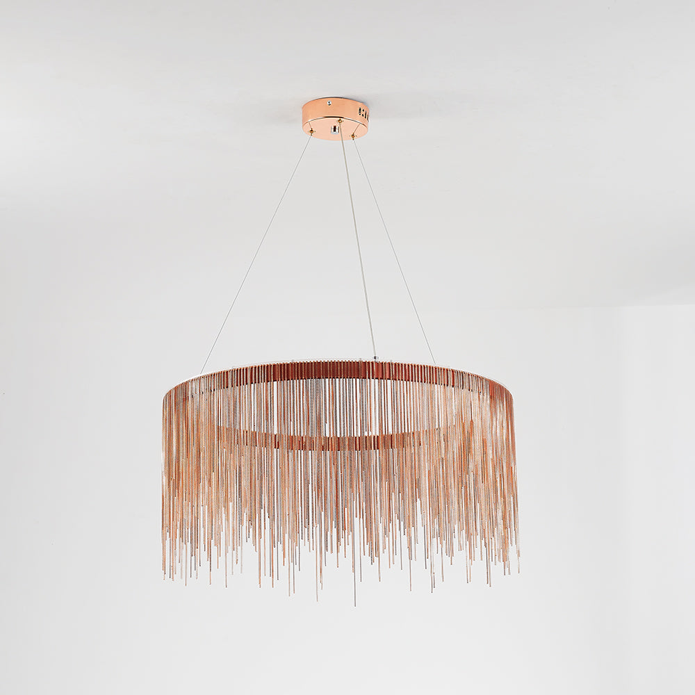 Waterfall Chain LED Chandelier Modern Metal Statement Light for Dining Room & Bedroom | Thomler