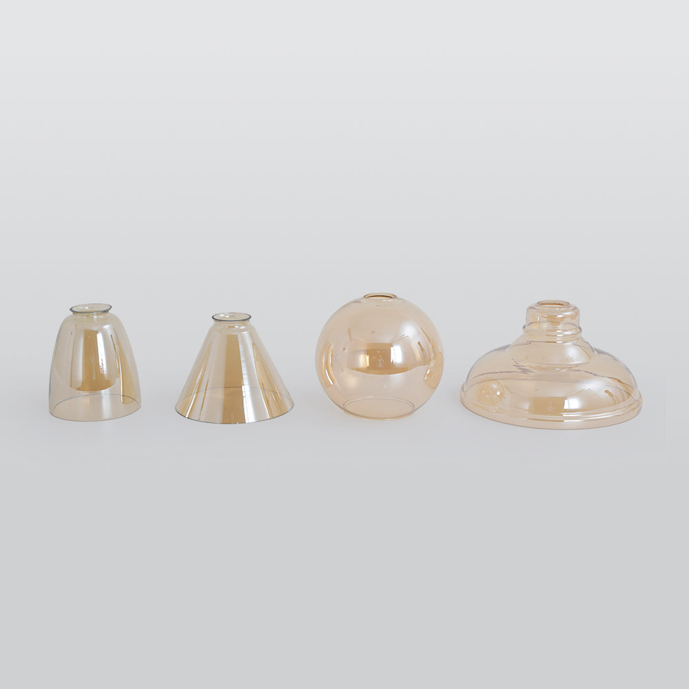 Industrial Glass Hanging Lamp Metal Frame Adjustable Drop Fixture for Kitchen Dining Living Spaces Clear Amber Smoke | Thomler