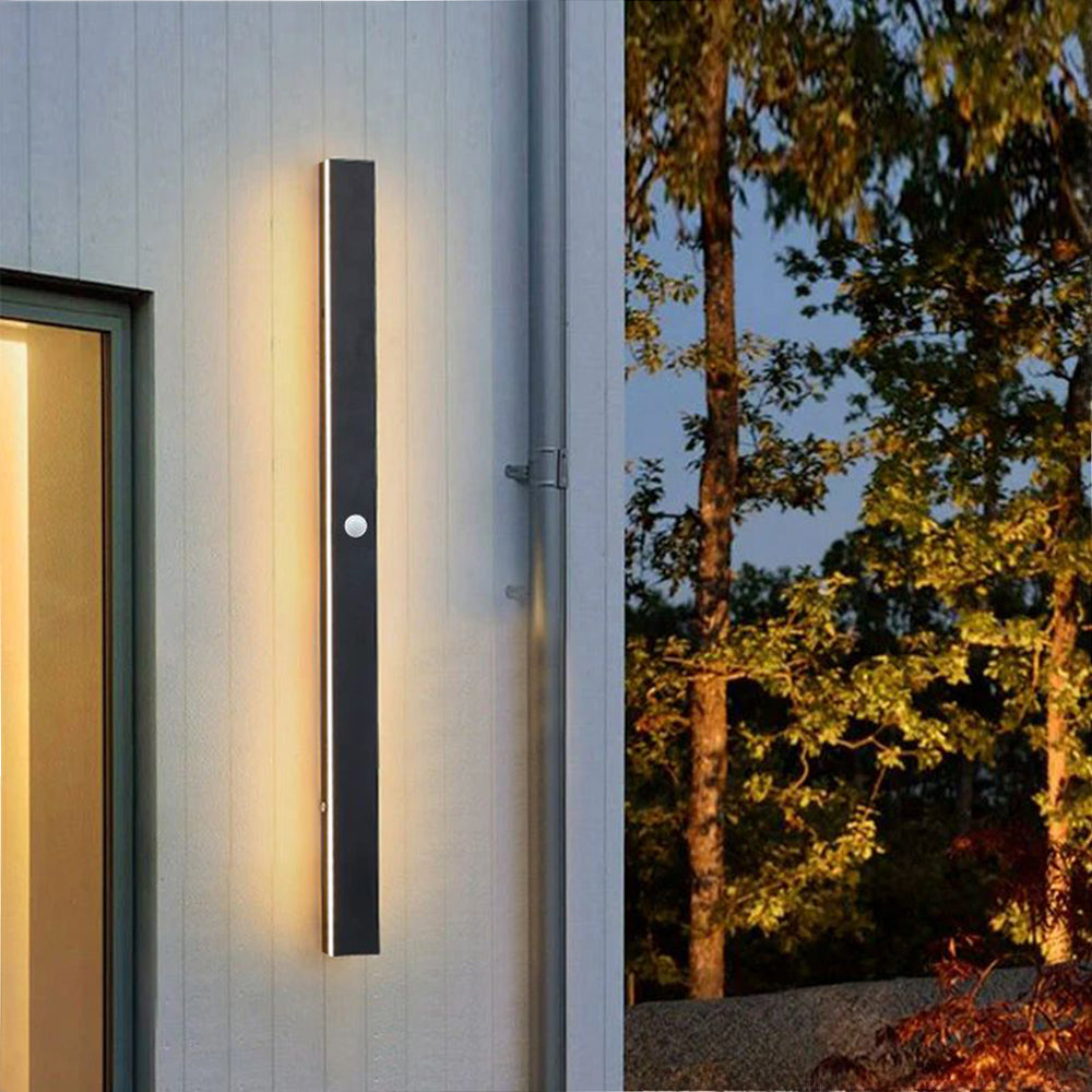 Weatherproof LED Strip Sconce for Patios, Entryways & Porches — IP65 Rated Acrylic Outdoor Fixture in Black | Thomler