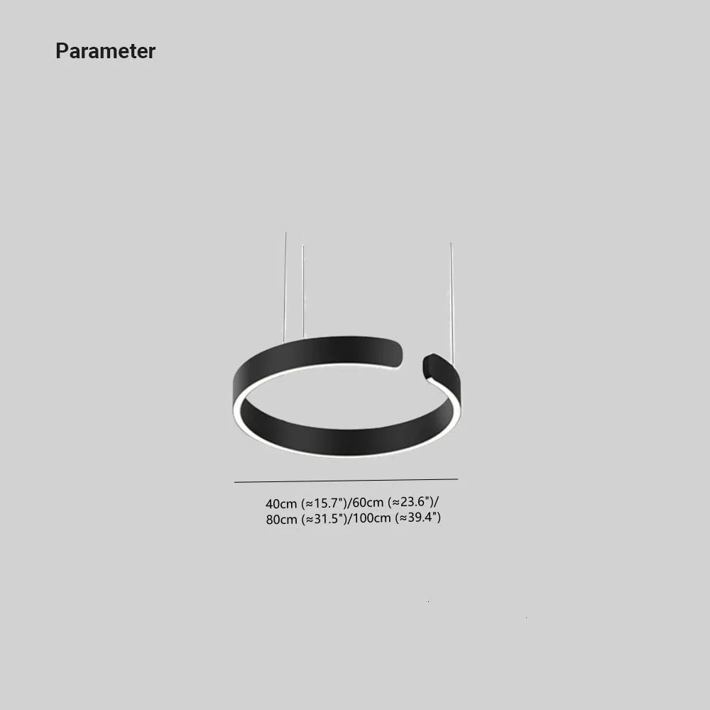 Circular LED Pendant Lamp – Modern Floating Ring Ceiling Light for Dining & Living Rooms | Thomler