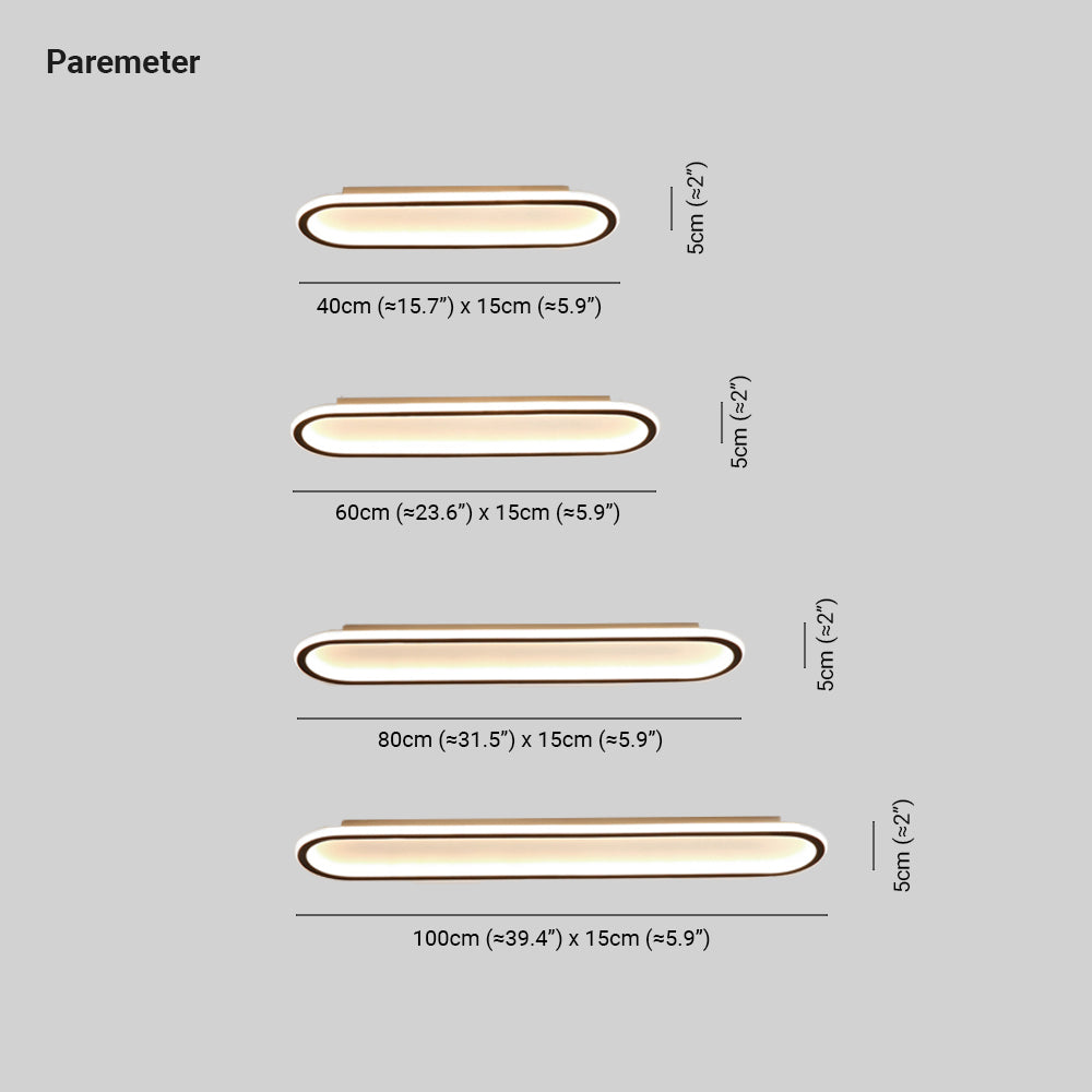 Oval Ceiling Light Fixture with Integrated LED Strip – Modern Flush Mount for Hallway, Bedroom & Living Room | Thomler