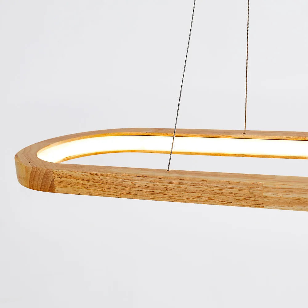 Hanging Ceiling Fixture with Natural Wood Finish & Acrylic Diffuser for Dining Rooms, Kitchen Islands & Living Spaces | Thomler