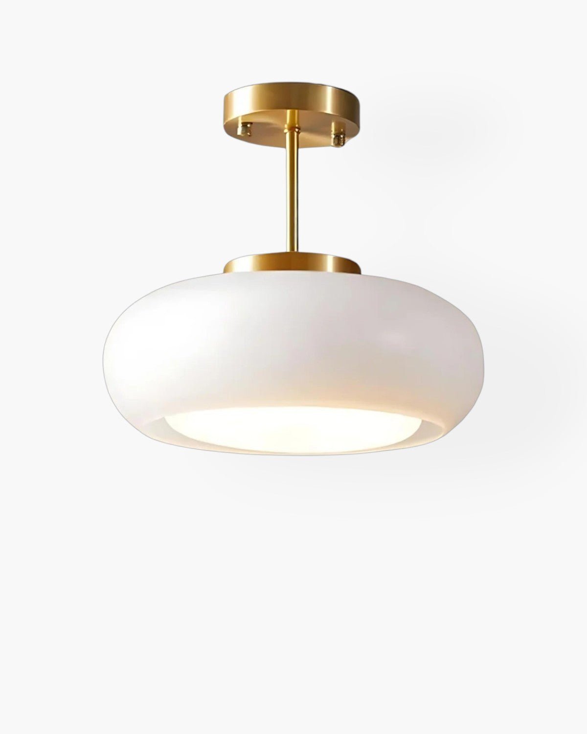 Hanglamp Glas Goud 40cm E27 Amber Wit Modern Design | Sansoti