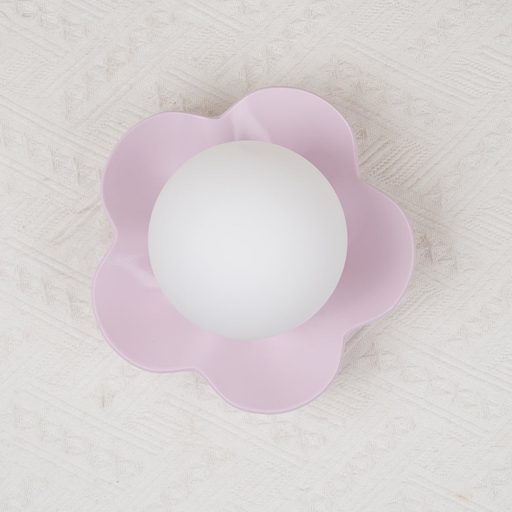 Flower-Shaped Resin Wall Sconce with Frosted Glass Shade – LED G9 Socket, Playful Modern Decor for Bedroom, Nursery & Living Room | Thomler