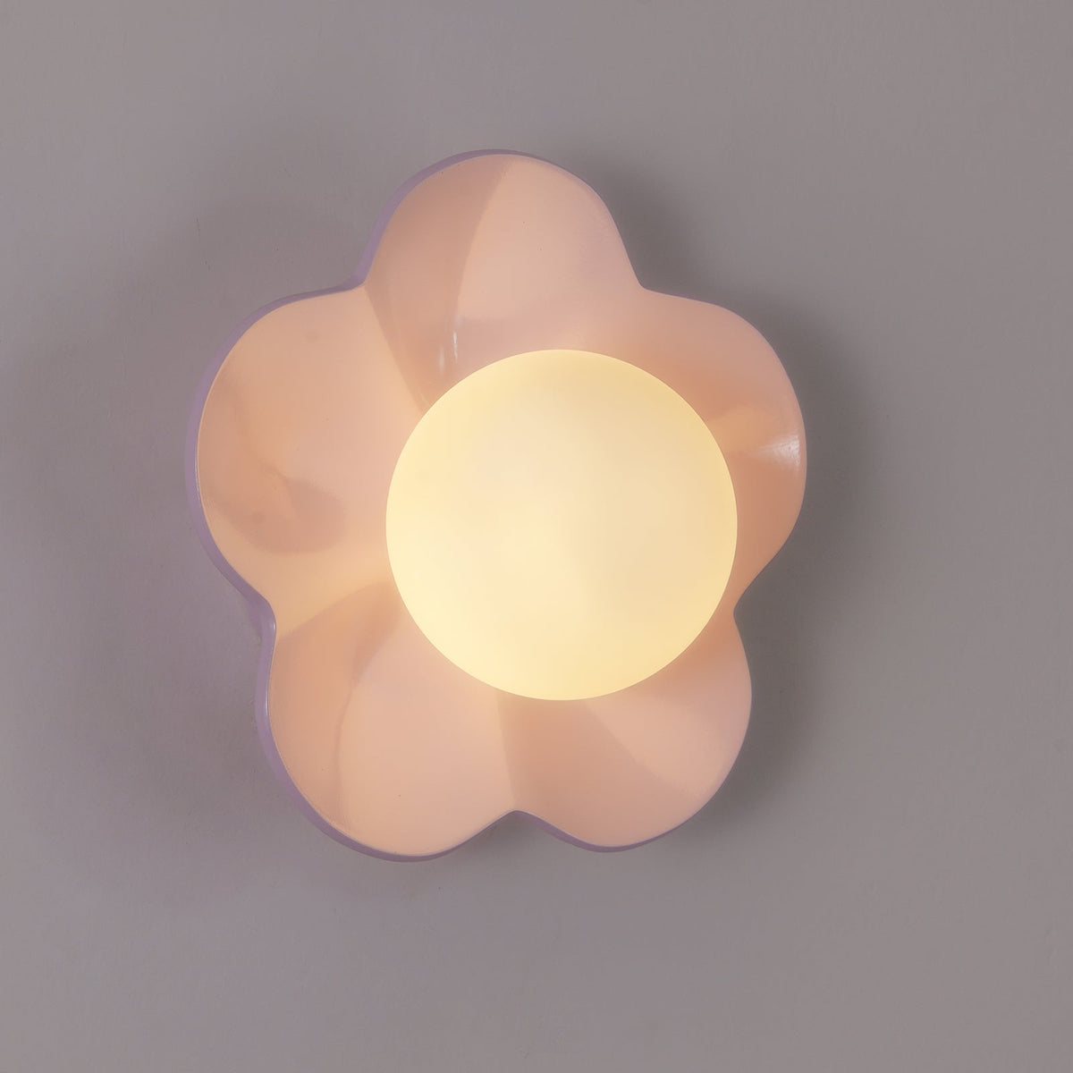 Flower-Shaped Resin Wall Sconce with Frosted Glass Shade – LED G9 Socket, Playful Modern Decor for Bedroom, Nursery & Living Room | Thomler