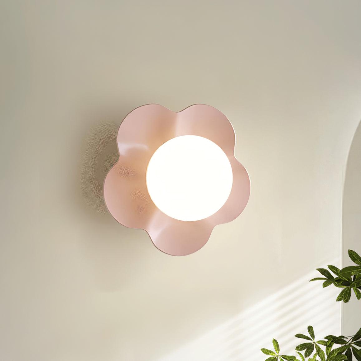Flower-Shaped Resin Wall Sconce with Frosted Glass Shade – LED G9 Socket, Playful Modern Decor for Bedroom, Nursery & Living Room | Thomler
