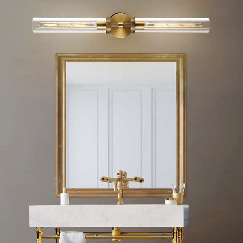 Crystal Wall Sconce Light Fixture Brass Finish for Bedroom Hallway Entryway Living Room Bathroom Vanity Hardwired Dimmable | Thomler