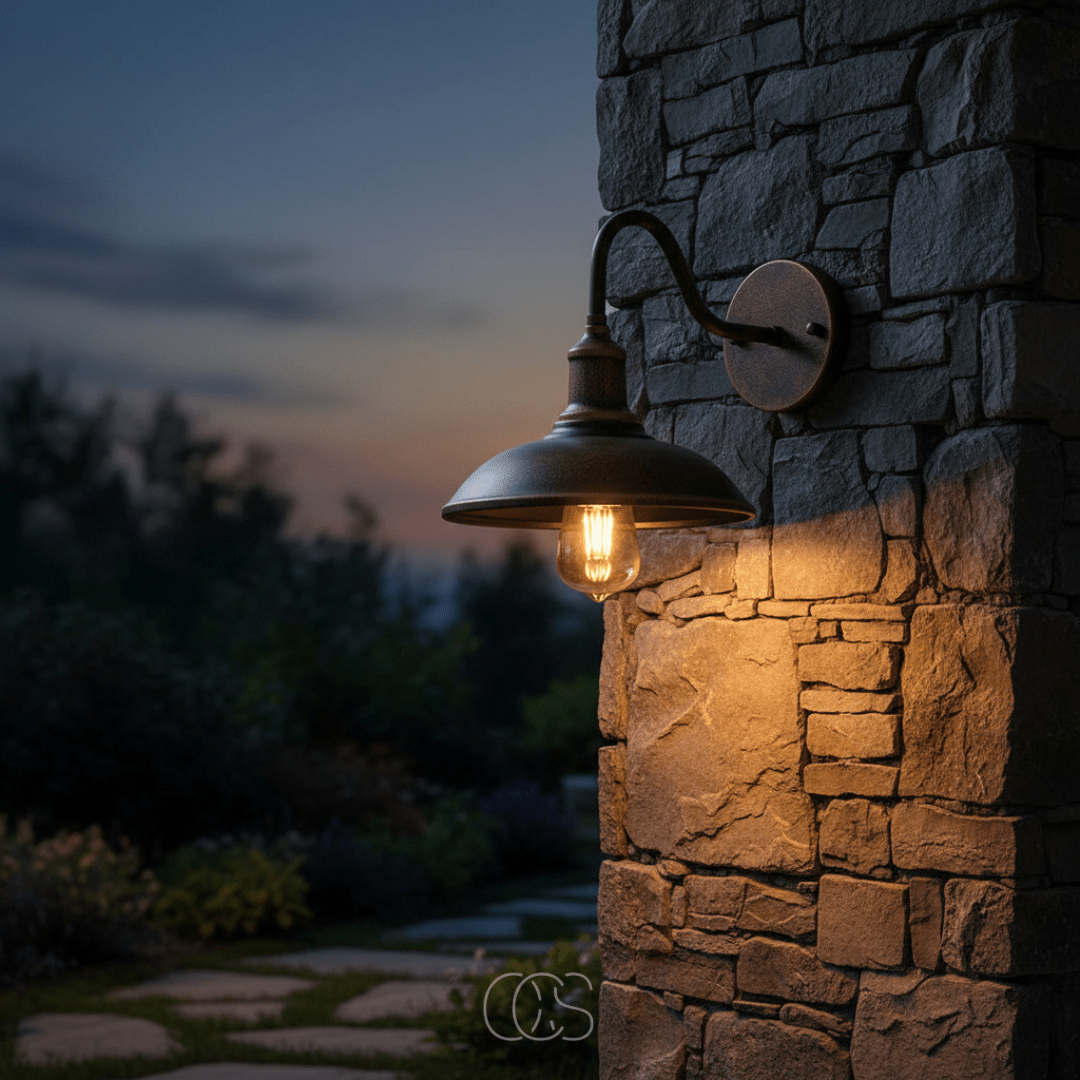 Bronze Metal Outdoor Wall Light Fixture – Classic Lantern Sconce for Patio & Front Entry | Thomler