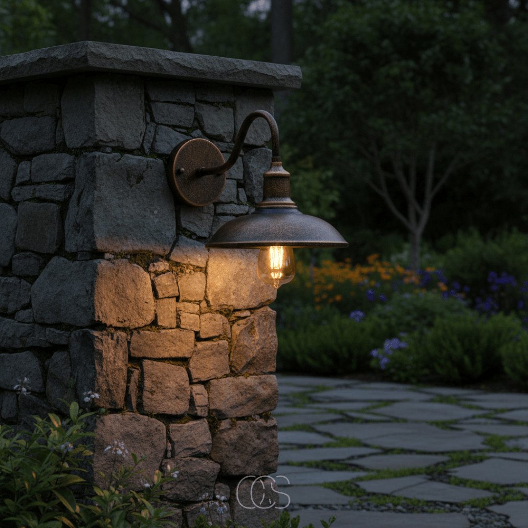 Bronze Metal Outdoor Wall Light Fixture – Classic Lantern Sconce for Patio & Front Entry | Thomler