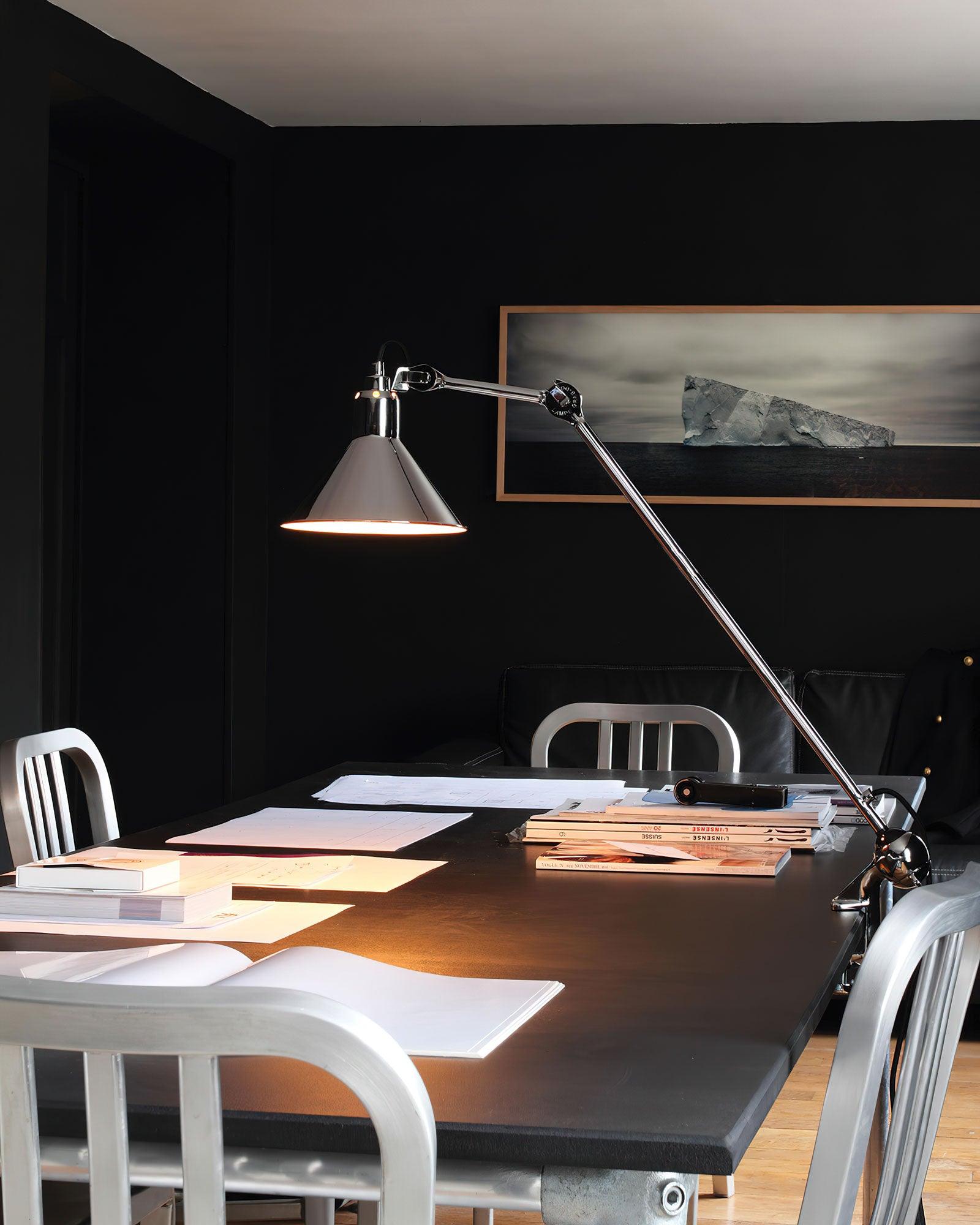 Desk Lamp Iron Adjustable Arm 8.3 in Clip On Black Task Lighting Workspace Reading Light Industrial | Thomler