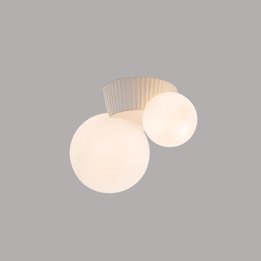 Twin Globe Ceiling Light with Green Base – Modern Two-Bulb Flush Mount for Living Room & Bedroom | Thomler