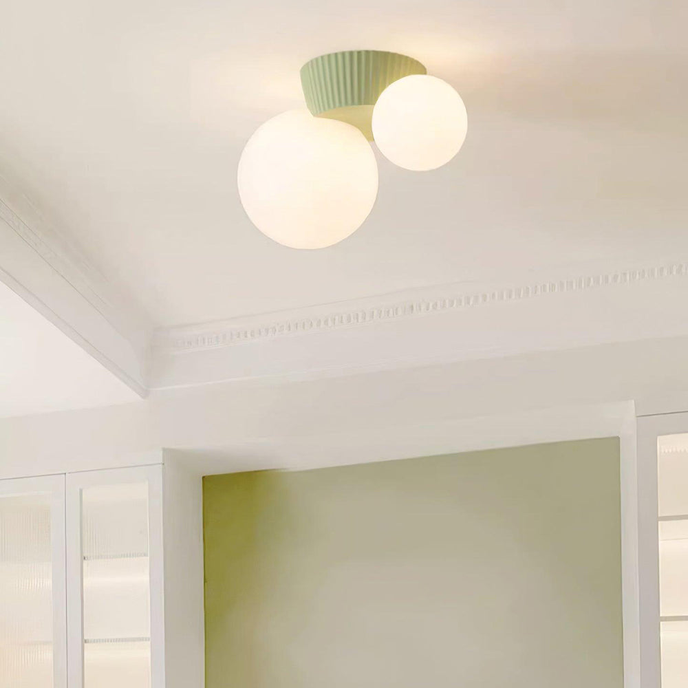 Ceiling Lamp Resin 21.5 cm 2 Light Green Living Room Bedroom Hallway Ambient Lighting Spherical Indoor Light | Thomler