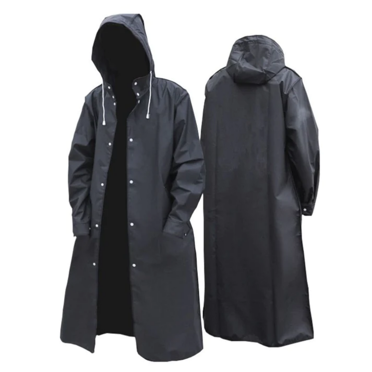 Men's Full-Length Hooded Rain Jacket – Waterproof Breathable Overcoat for Wet Weather | Thomler