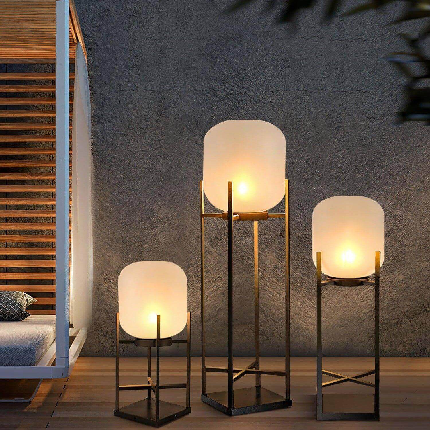 Outdoor Floor Lamp Stainless Steel LED 18.9 in Adjustable Garden Patio Lantern Warm Neutral Cool Light | Thomler