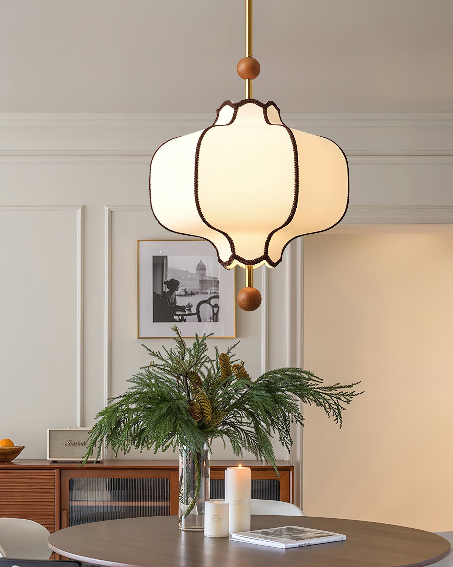 Fabric Lantern Pendant Light 19.7 in (50.0 cm) Multi-Bulb Ceiling Fixture Indoor Dining Room Living Room Decorative Lighting | Thomler