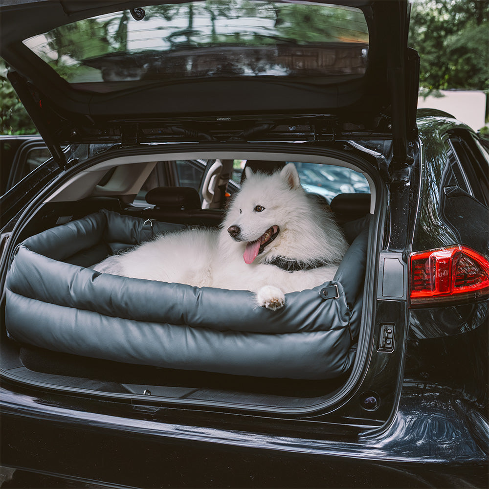 Pet Car Booster Seat Elevated Travel Bed for Small Dogs Cats Padded Safety Cushion with Leash Attachment Waterproof Faux Leather for | Thomler