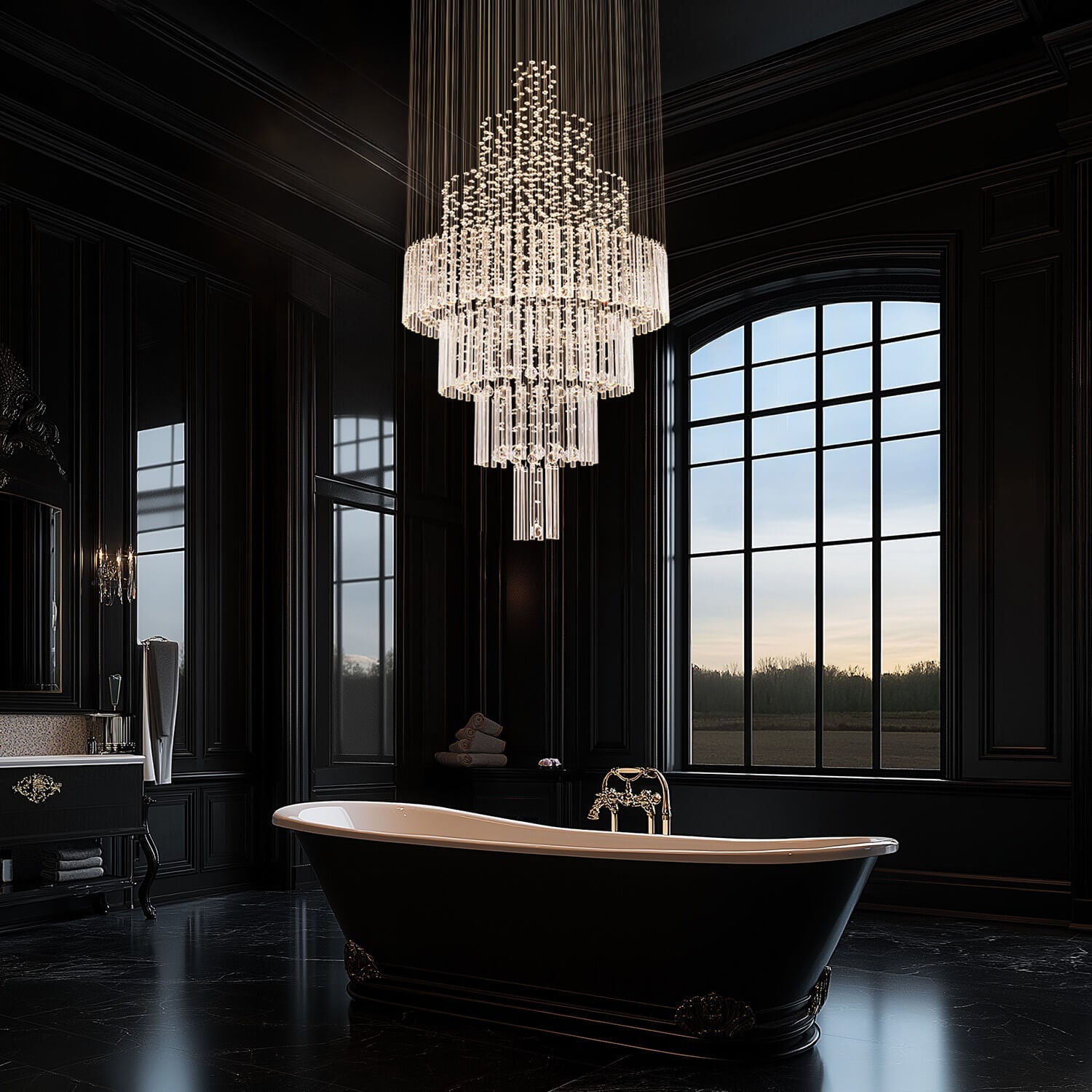 Spiral Crystal Chandelier with Adjustable Height for Grand Entryways and Foyers | Thomler