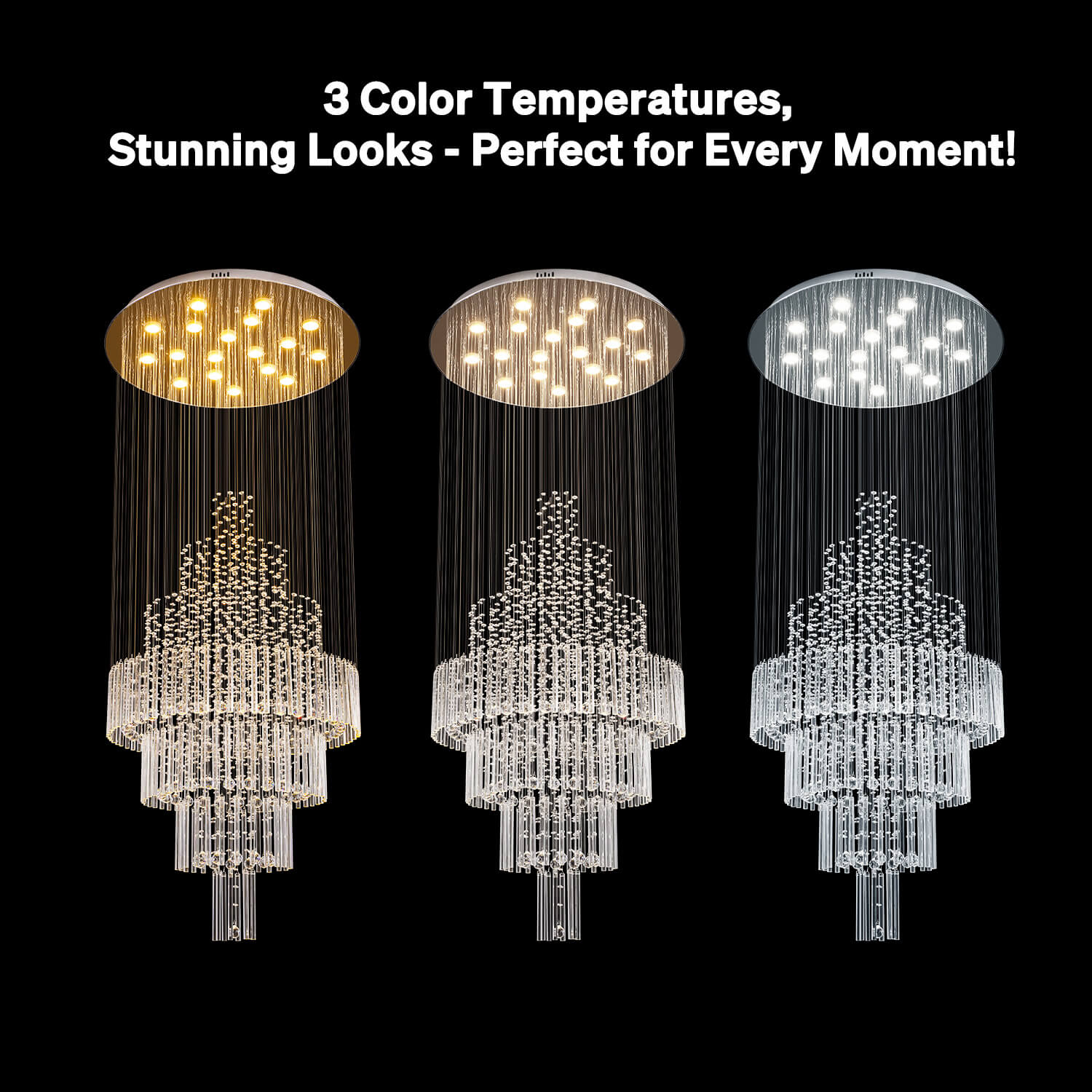 Spiral Crystal Chandelier with Adjustable Height for Grand Entryways and Foyers | Thomler