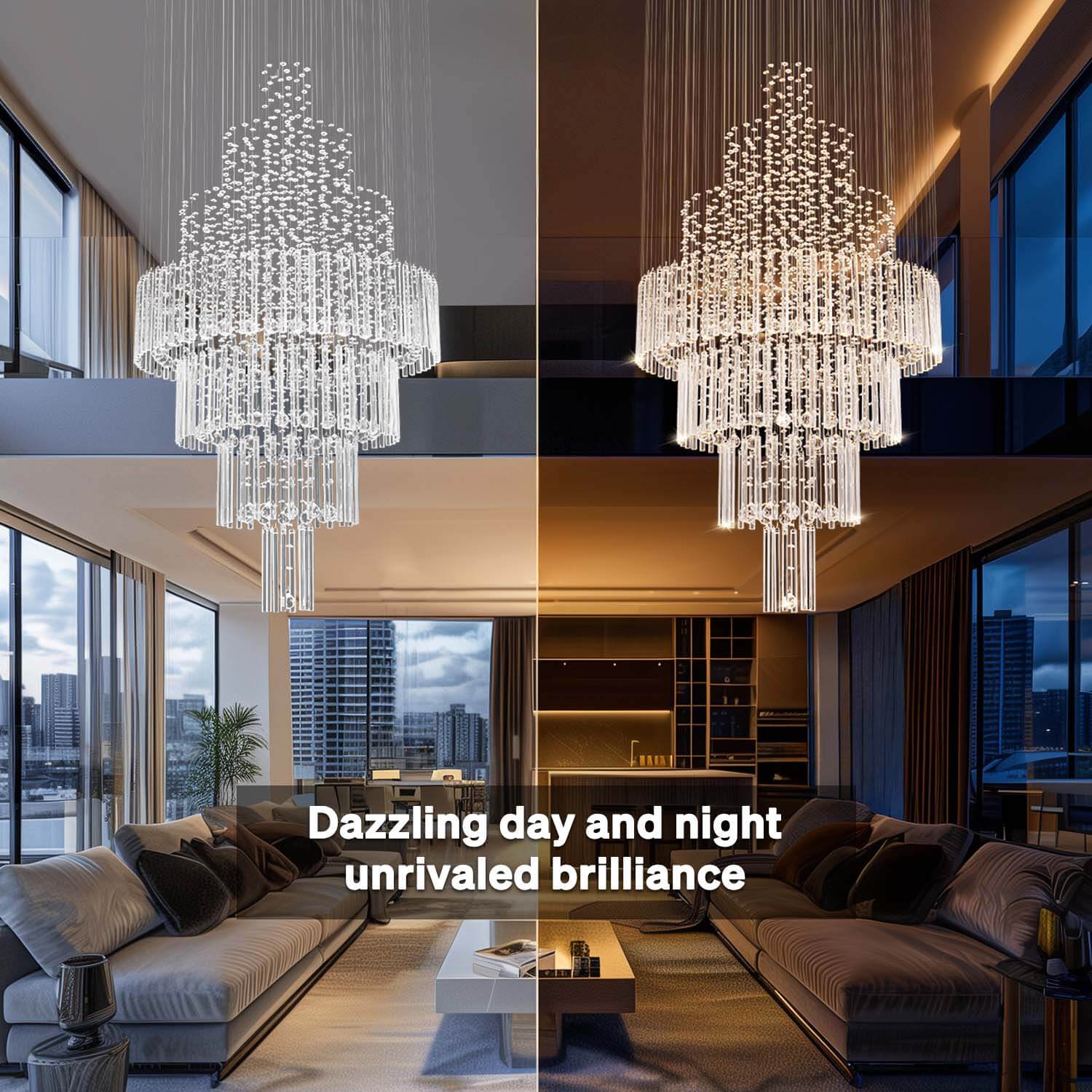 Spiral Crystal Chandelier with Adjustable Height for Grand Entryways and Foyers | Thomler