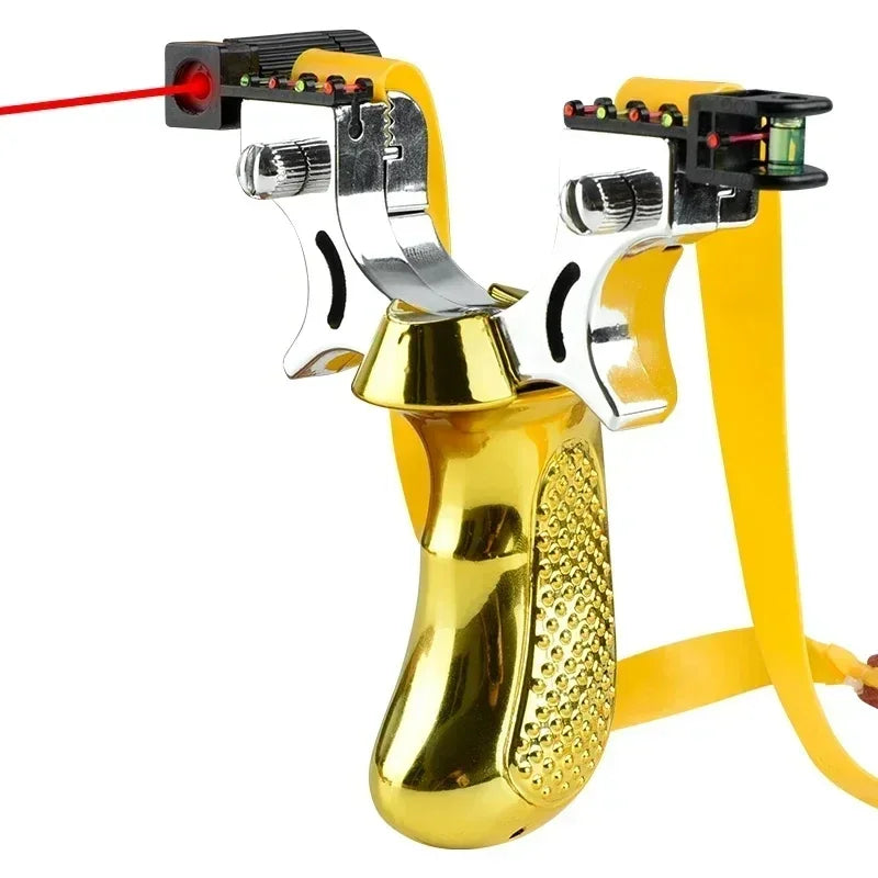 Handheld Catapult with LED Aim Guide, Bubble Level & Textured Handgrip for Backyard Target Shooting | Thomler