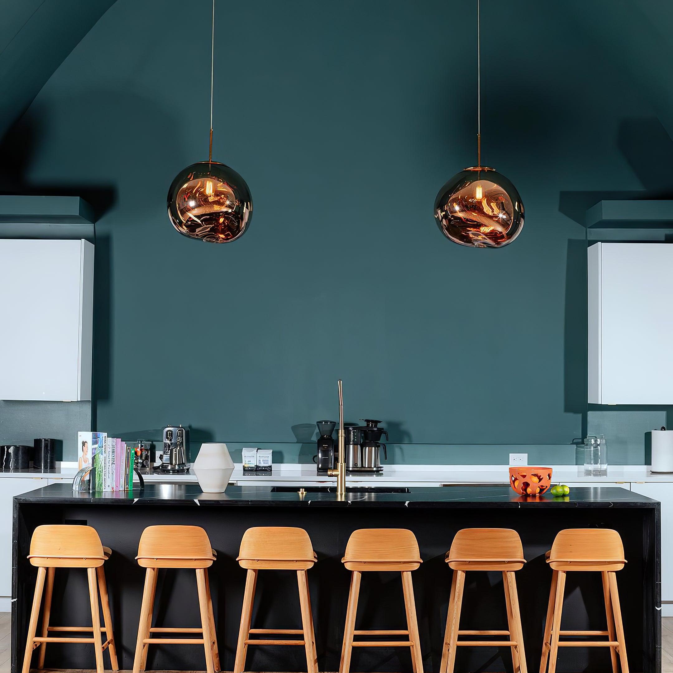Pendant Lamp Metal 11 in Adjustable Ceiling Light Silver Gold Rose Gold Smoky Gray | Thomler