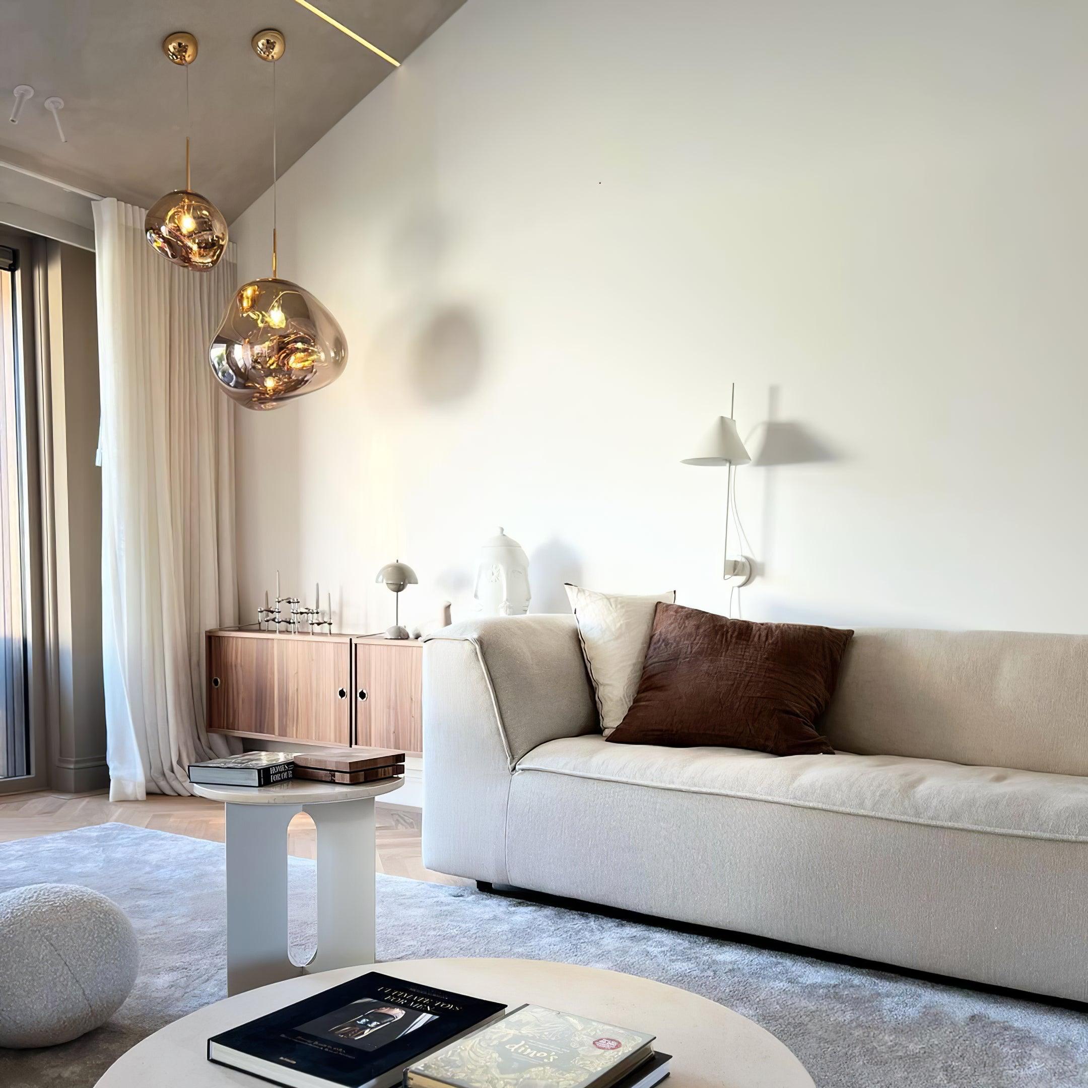 Pendant Lamp Metal 11 in Adjustable Ceiling Light Silver Gold Rose Gold Smoky Gray | Thomler