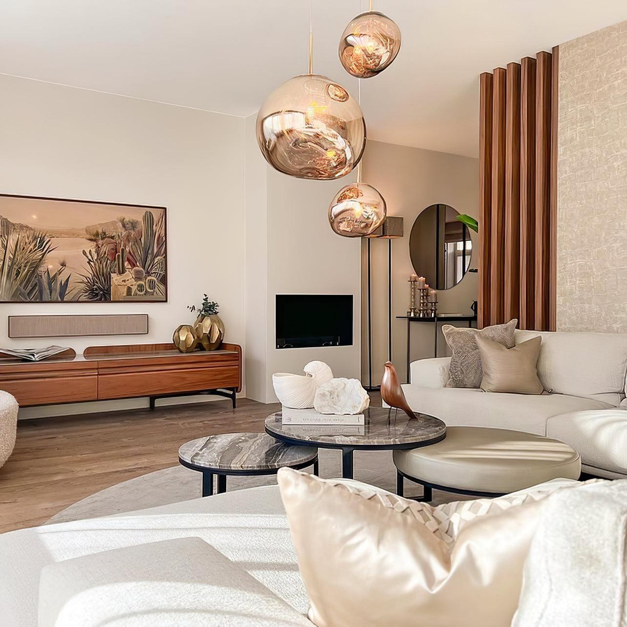 Pendant Lamp Metal 11 in Adjustable Ceiling Light Silver Gold Rose Gold Smoky Gray | Thomler