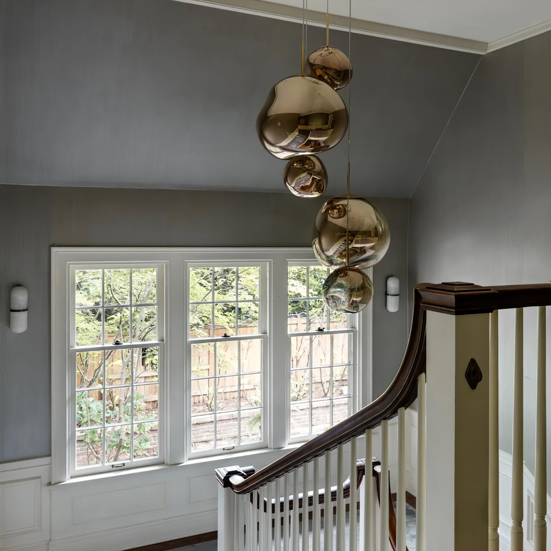 Pendant Lamp Metal 11 in Adjustable Ceiling Light Silver Gold Rose Gold Smoky Gray | Thomler
