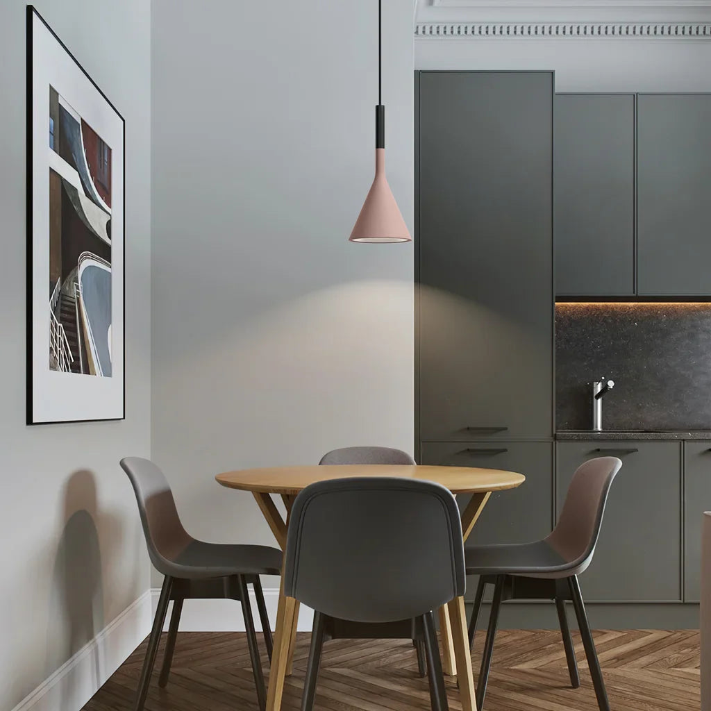 Pendant Light Concrete 10 in Grey Adjustable Dining Room Kitchen Island Hanging Ceiling Lamp | Thomler