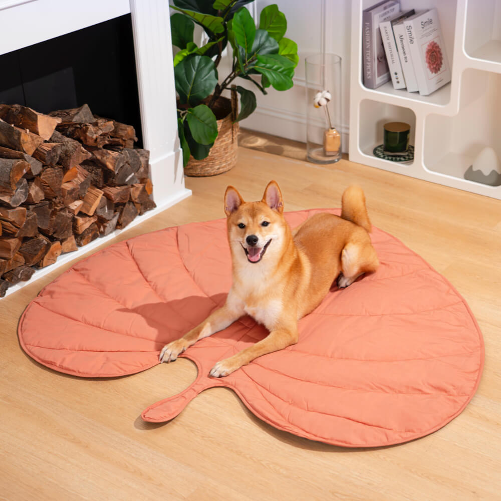 Botanical Leaf-Shaped Pet Throw Blanket - Soft Cotton-Polyester Cover for Dogs & Cats - Machine Washable Couch Protector & Floor Mat for | Thomler