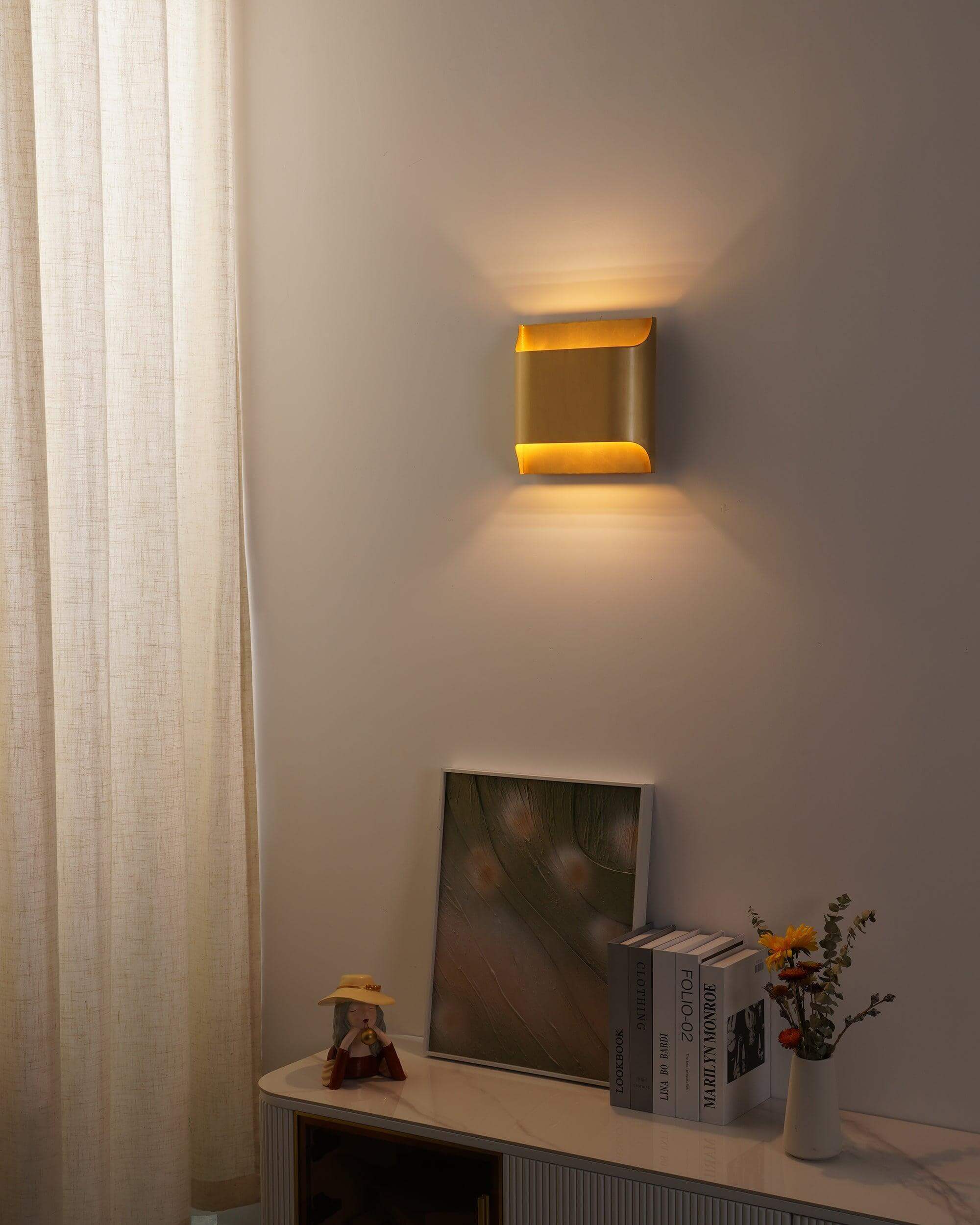 Wall Lamp Brass 9.8 in Indoor Accent Lighting LED G9 Fixture Living Room Bedroom Hallway | Thomler