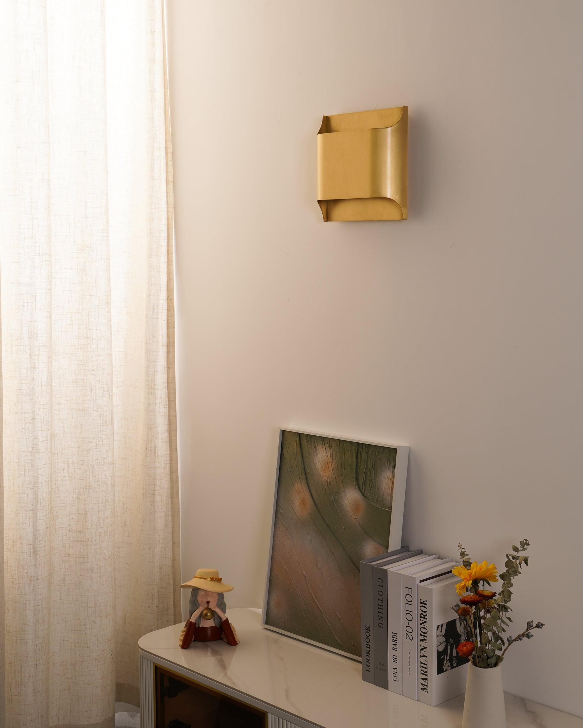 Wall Sconce Brass 9.8 in x 9.8 in Indoor LED G9 E14 Light Fixture Modern Living Room Bedroom Accent Lighting | Thomler