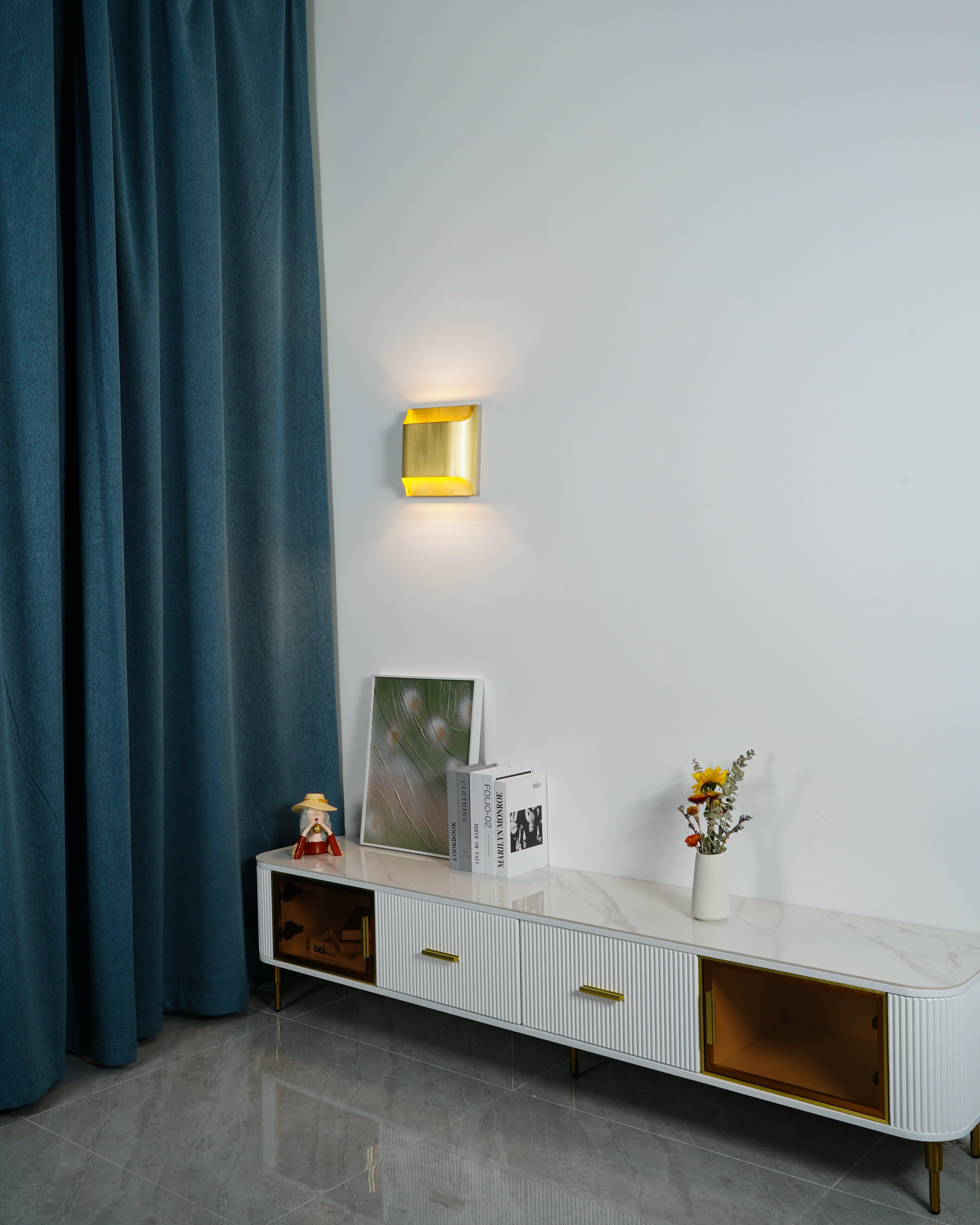 Wall Sconce Brass 9.8 in x 9.8 in Indoor LED G9 E14 Light Fixture Modern Living Room Bedroom Accent Lighting | Thomler