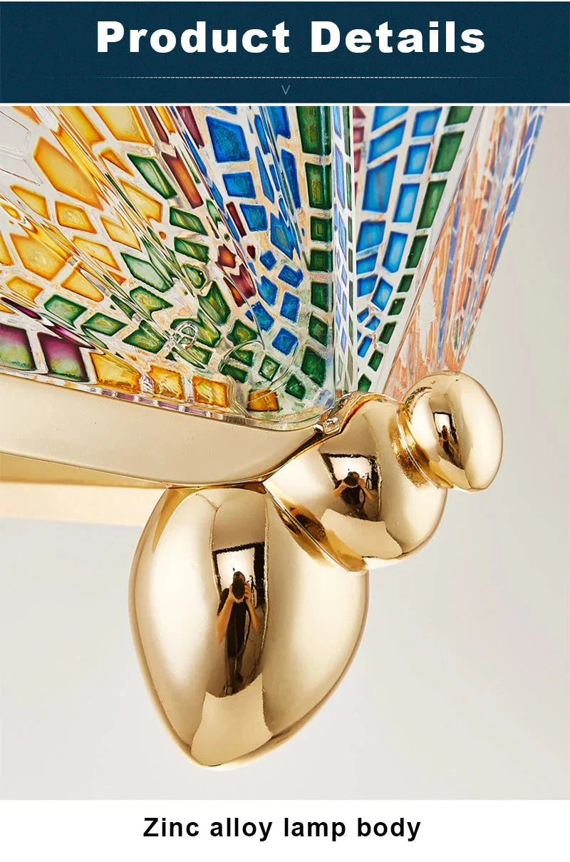 Pendant Light Glass Butterfly Shade 8.5 in LED Adjustable Bedroom Hanging Ceiling Lamp Decorative Colorful | Thomler