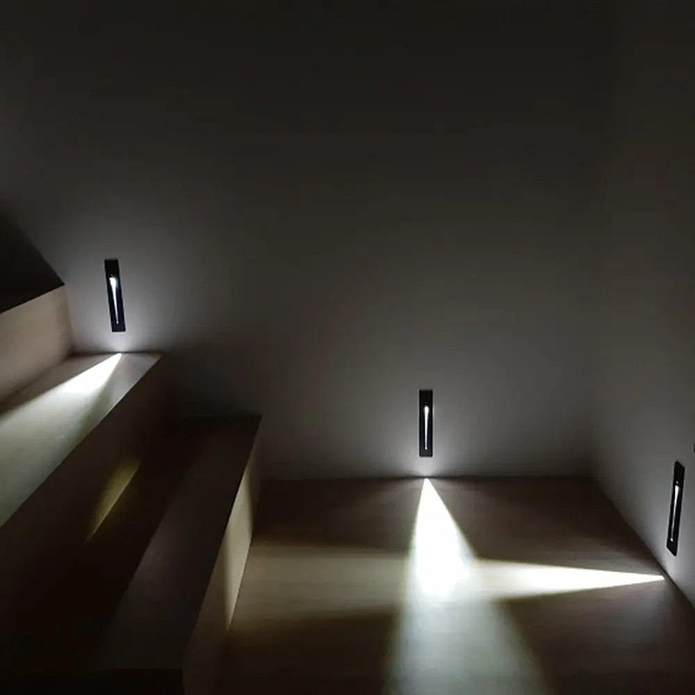 Wall Light Aluminum 7.1 in 3W Recessed Staircase Hallway Walkway LED Step Lighting Indoor Outdoor | Thomler