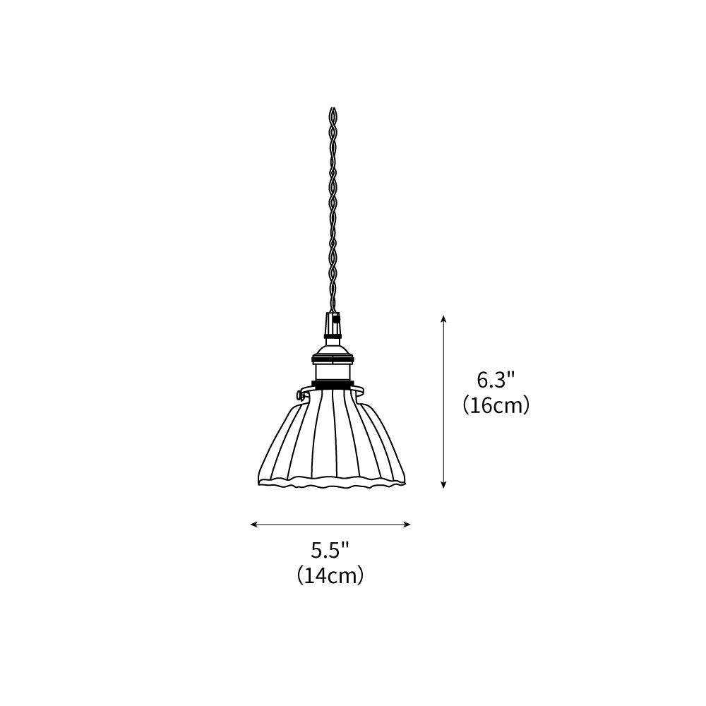 Pendant Light Brass Clear Glass Shade 5.5 in Kitchen Island Dining Hanging Adjustable Cord E26 Single Bulb Minimalist Ceiling Fixture | Thomler