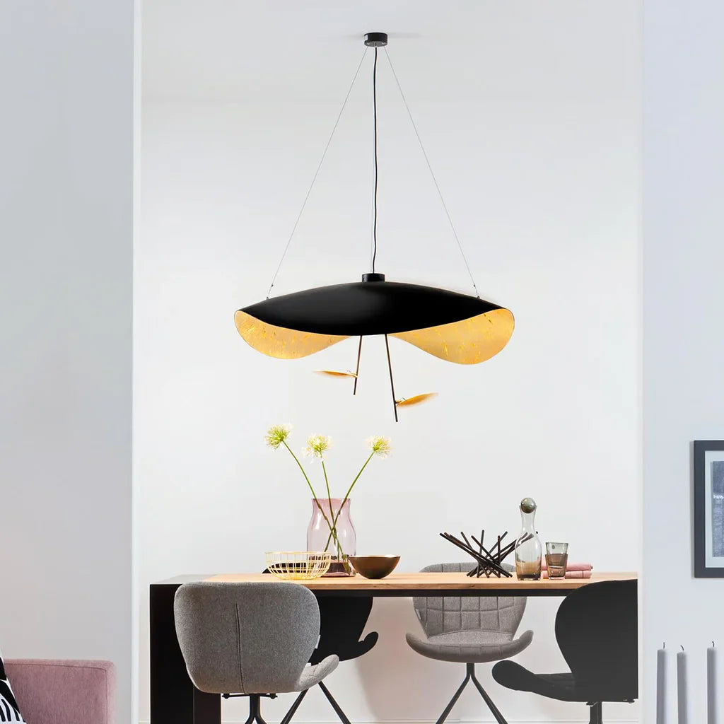 Pendant Light Metal 17W 11 in Black White Living Room Dining Room Bedroom LED Ceiling Lamp | Thomler