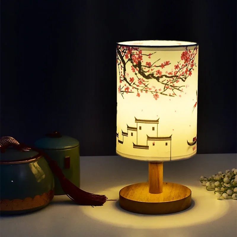 Dimmable Rose Table Lamp with Touch Control - Fabric Shade Accent Light for Bedroom & Living Room Nightstand | Thomler